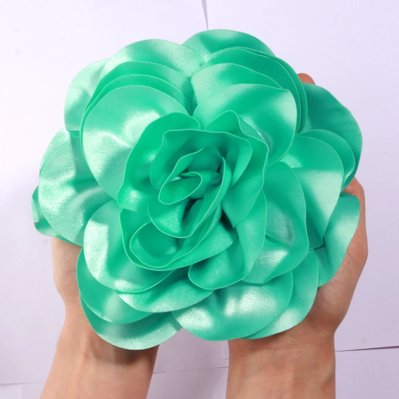 19 cm große super große Blume, beliebt in Europa, handgefertigte Satin-Blumen, künstliche Blumen für Hochzeit, Braut-Dekoration – Detail 8