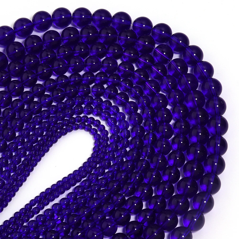 Blue Glass Crystal Beads - Assorted Sizes