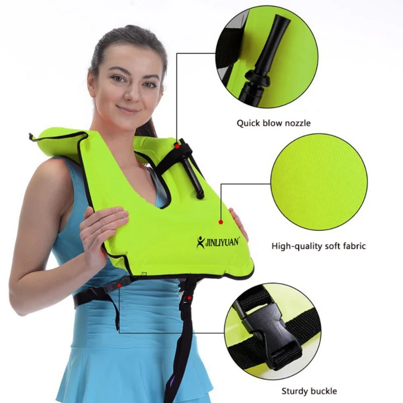 Inflatable Snorkel Jacket With Leg Straps For Men Women Snorkel Vest For Snorkeling Diving Swimming Life Saving Vest for Adults life jacket