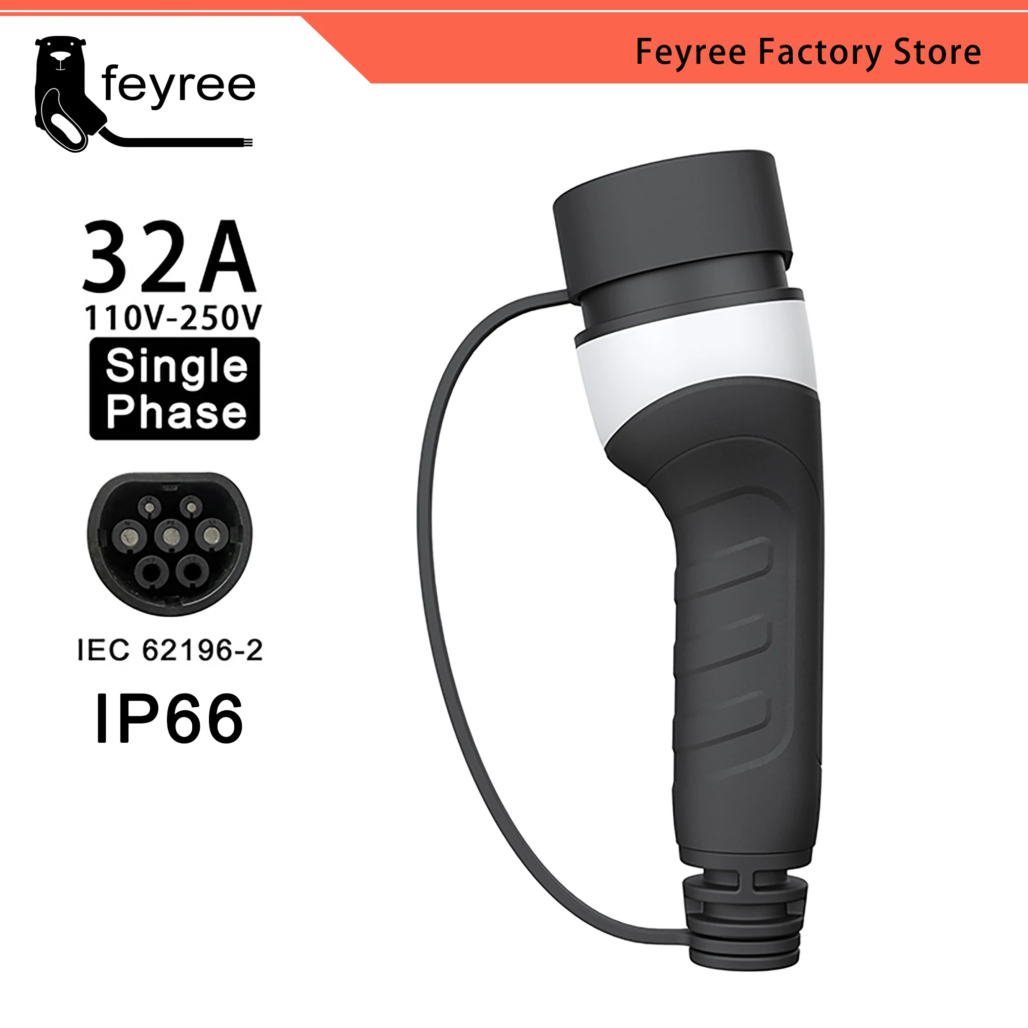 EV Charger Type2 Plug Adapter 16A 32A EVSE Charger Female Car Side IEC62196-2 Convertor 1 Phase 3 Phase for Electric Vehicle Car 10 EV Charger Type2 Plug Adapter 16A 32A EVSE Charger Female Car Side IEC62196-2 Convertor 1 Phase 3 Phase for Electric Vehicle Car 4