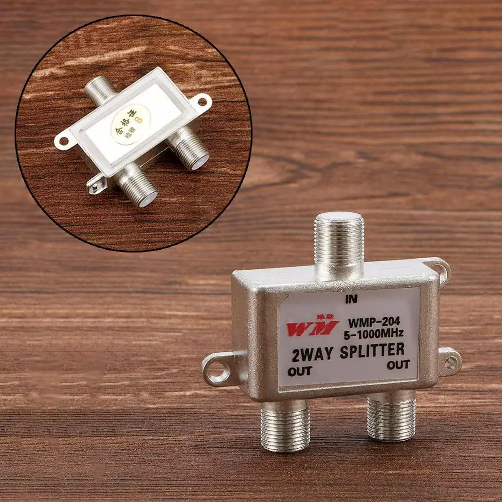 

2 Way Coax Cable Splitter Coaxial Cable TV Antenna Satellite Signal Split