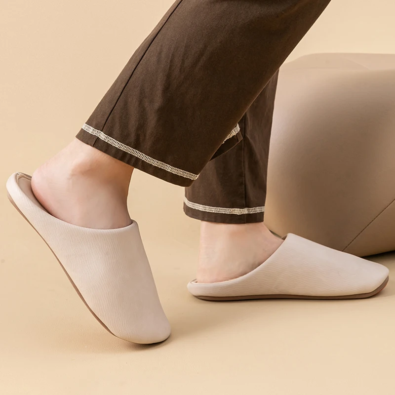 Mute Anti Slip Home Cotton Slippers for Women Indoor Warm Waterproof Plush Slippers Woman Comfortable Soft Sole House Slippers