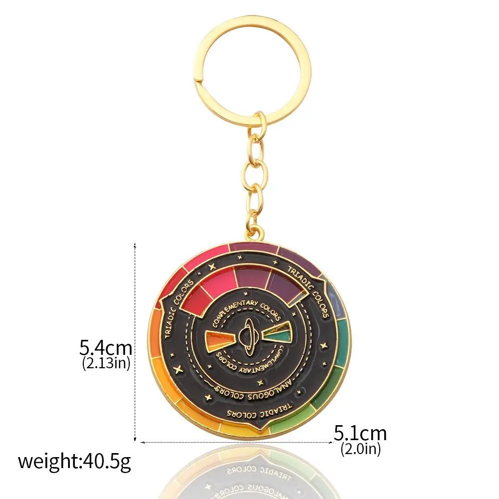 Rotatable Color Wheel Keyring Turntable Color Wheel Rotable Color Palette Keychain Palette Metal Spinning Color Compass Keychain