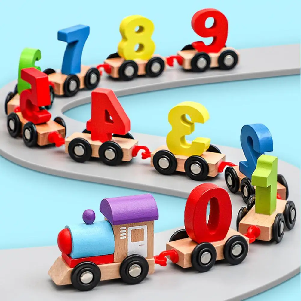 

Cartoon Number Carriages Detachable Wooden Train Toy Montessori Educational Children Early Learning Toys Kids Birthday Gifts