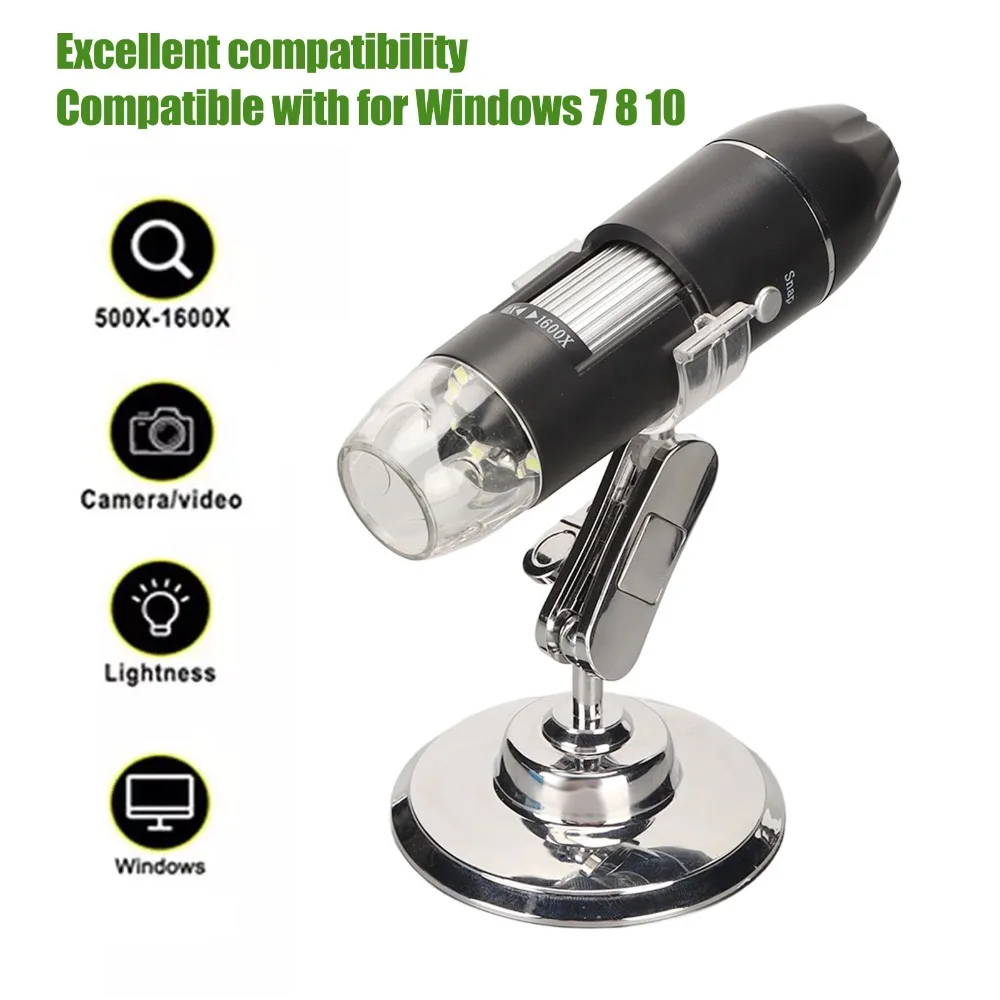 다목적 50X-1600X 배율 디지털 현미경, 8 LED USB 현미경, 포켓 현미경, 컴퓨터 현미경
