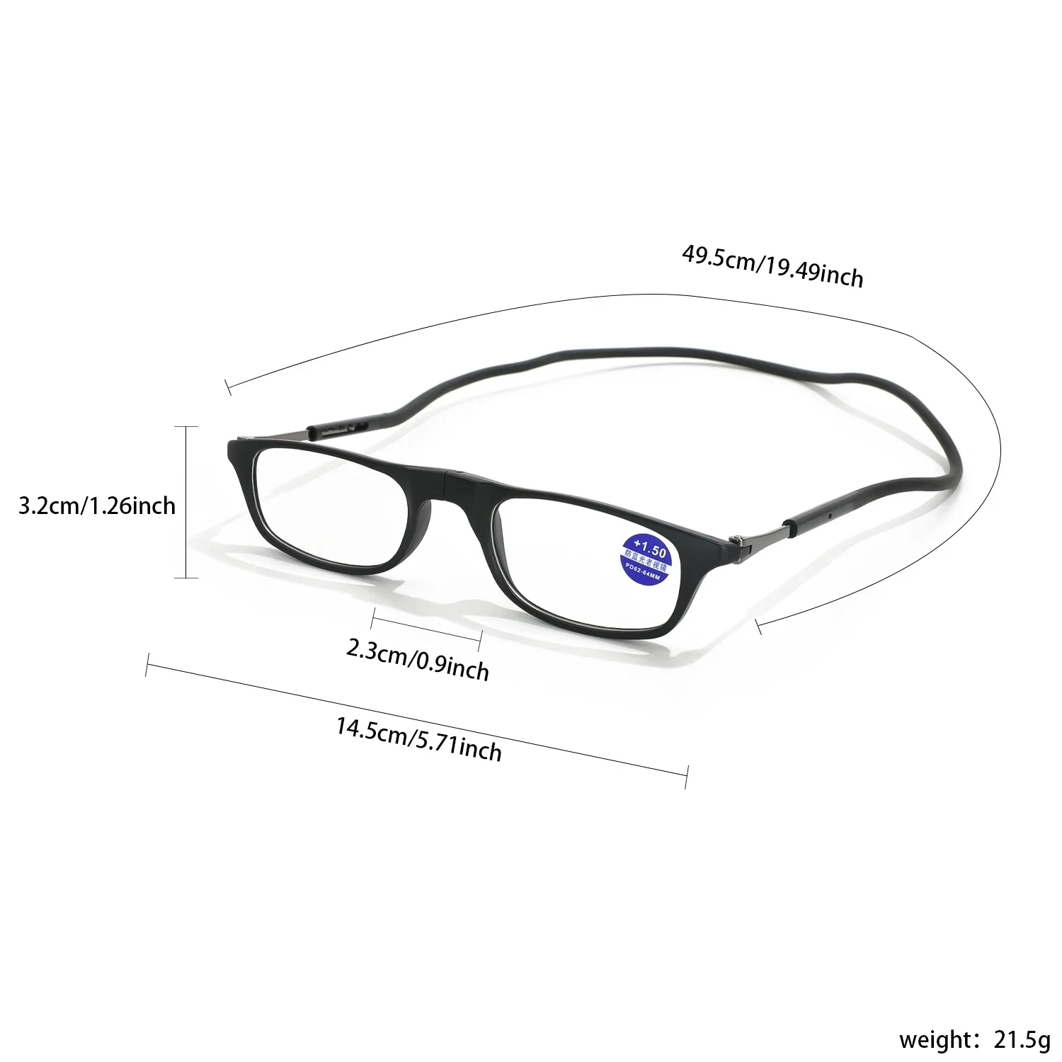 Hochwertige TR-Lesebrille mit magnetischer Absorption und hängendem Hals für Männer und Frauen, tragbare Magnet-Lesebrille – Detail 1