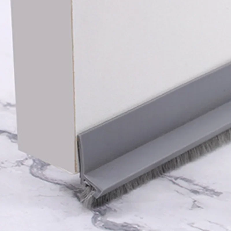 Enhanced Weatherproof Door Sealing Draft Stopper with Soundproofing Brush Rubber Strip