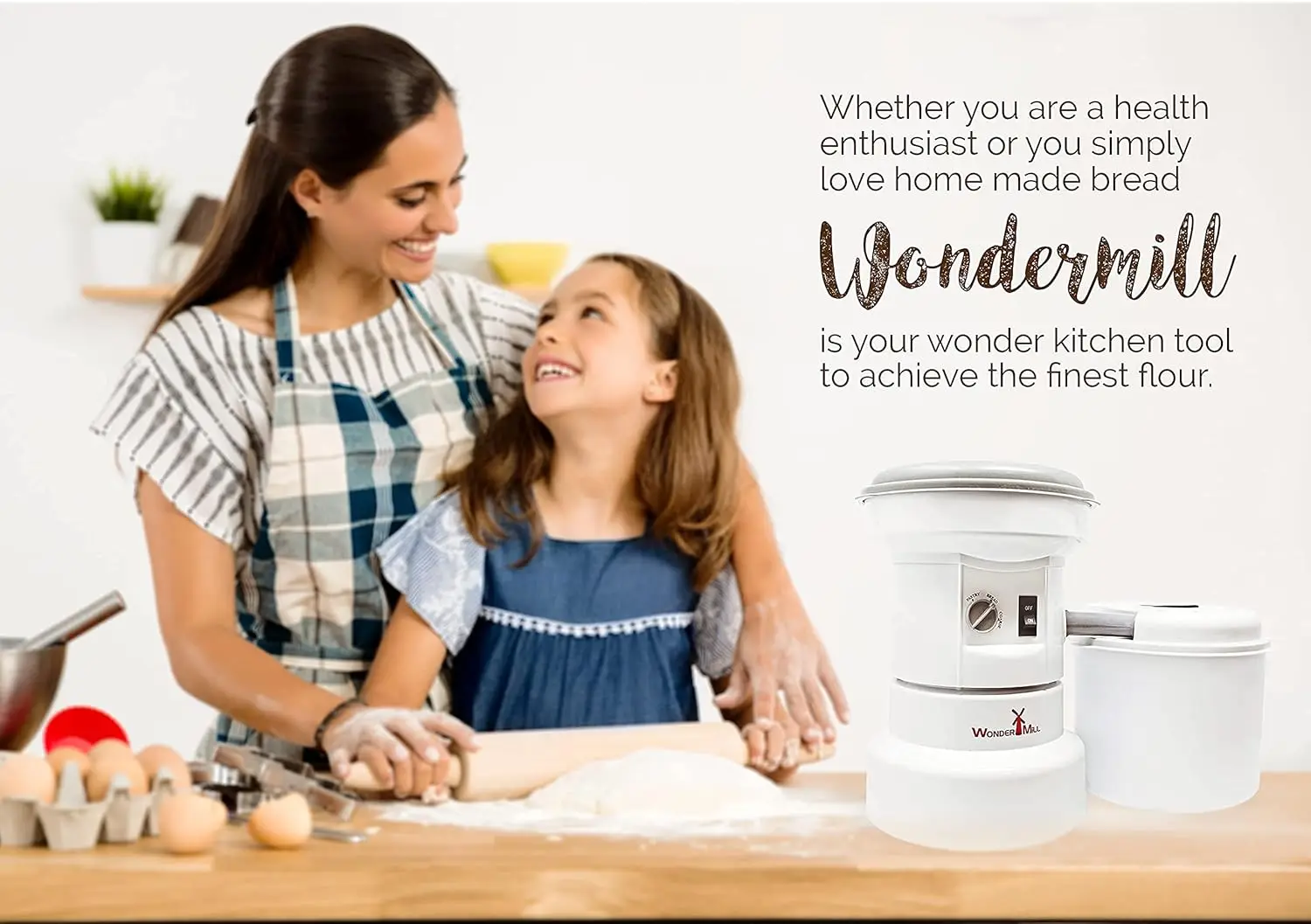Electric Grain Mill Grinder for Healthy Gluten-Free Flours-Grain Grinder Mill, Wheat Grinder, Flour Mill M