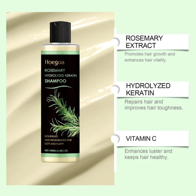 Rosemary Hair Shampoo Hair Regrowth Deep Nourishing Repair Split Ends Hair Soothing Scalp Anti Dandruff Hair Strengthens Shampoo 3