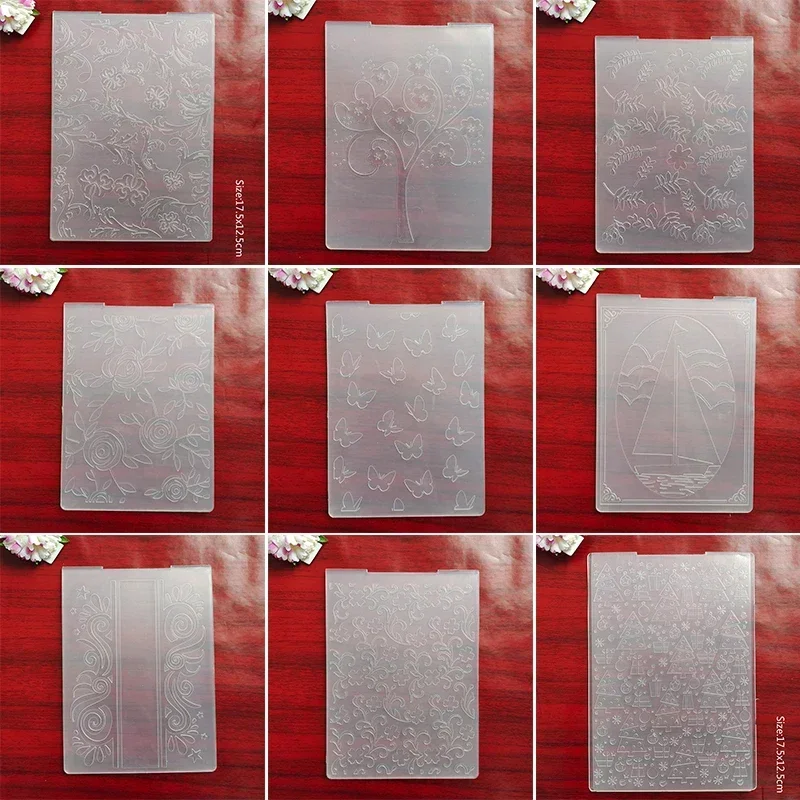 Circular Flowers Net Christmas Butterfly 3D Embossing Folder Scrapbooking Tools Dies Materials DIY Craft Photo Album Deco Card