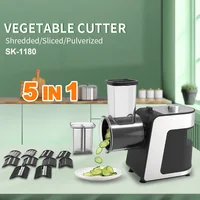 Trancheuse à légumes électrique 500W, coupe-légumes de cuisine, trancheuse à carottes, trancheuse à pommes de terre, trancheuse à concombres, hachoir alimentaire multifonction 5 en 1 avec lame 2