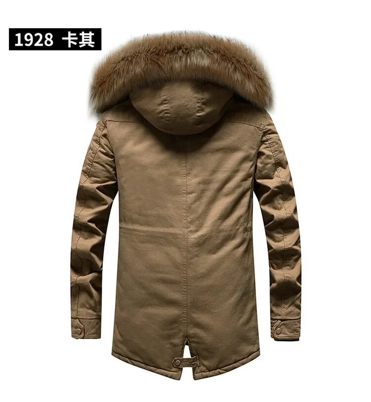 Men Thick Warm Winter Jackets Men's Clothing Top Long Fleece Parkas Man Parka Plus Size Casual Fashion Outwear Stand Colar Coats