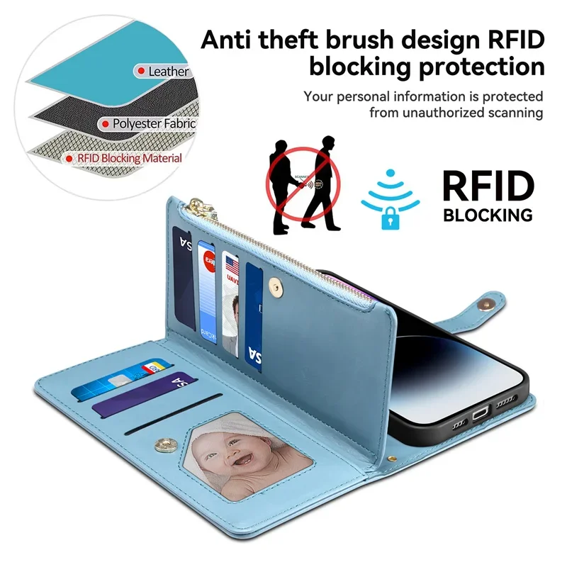 1+Nord2 5G Flip Case For Oneplus 12 12R 11 11R 10T ACE 3V Zipper Wallet Leather Cover One Plus Nord CE 4 3 2 Lite 2T N30 SE Etui