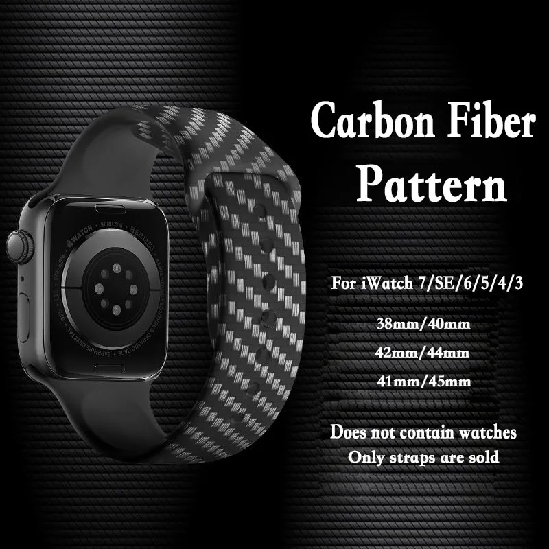 Ремешок из углеродного волокна для Apple Watch 44 мм 40 мм 45 мм 41 мм 42 мм 38 мм