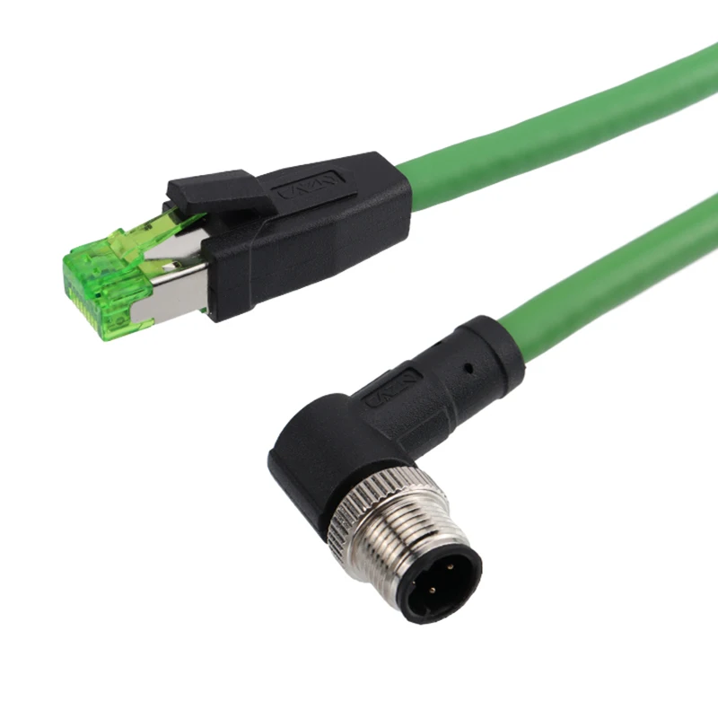 M12 4ピンdコードからrj45コネクタワイヤー、プロfinet
