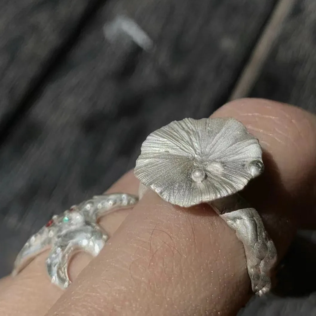 

Elegant Lotus Leaf Dewdrops Adjustable Ring Chinese Style Lotus Engagement Wedding Ring Temperament Jewelry Accessories Gifts