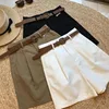 New Wide Leg Shorts for Women Summer Thin Cotton A Line Short Pants Office Lady Classic Loose Casual Zipper Women‘s Shorts