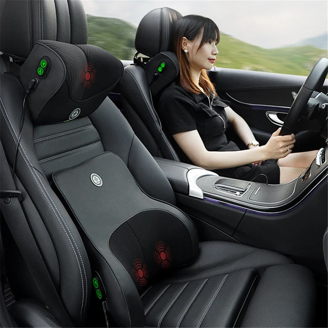 Driver Driving Pillow Car Seat Back Lumbar Support Headrest Neck Pillow  Massager Soft Pad Cushion Back Lower Pain - AliExpress