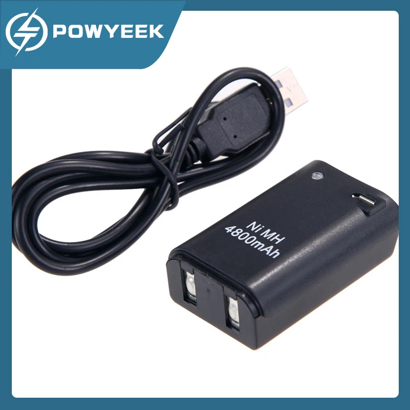Rechargeable Battery Pack Usb Xbox 360 Battery Pack Usb Charging Cable 2x 4800mah Aliexpress