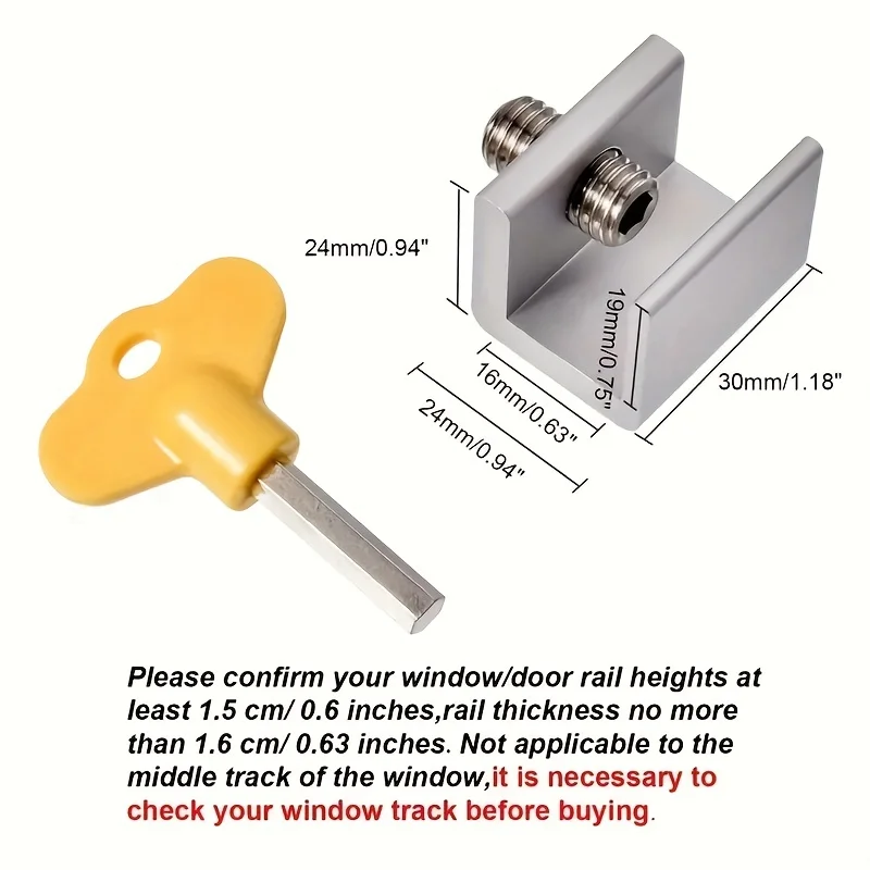 Sliding Window Locks Adjustable Security Window Lock Stoppers Aluminum with Key Childproof Safety Lock Clamps child lock safety lock door window lock