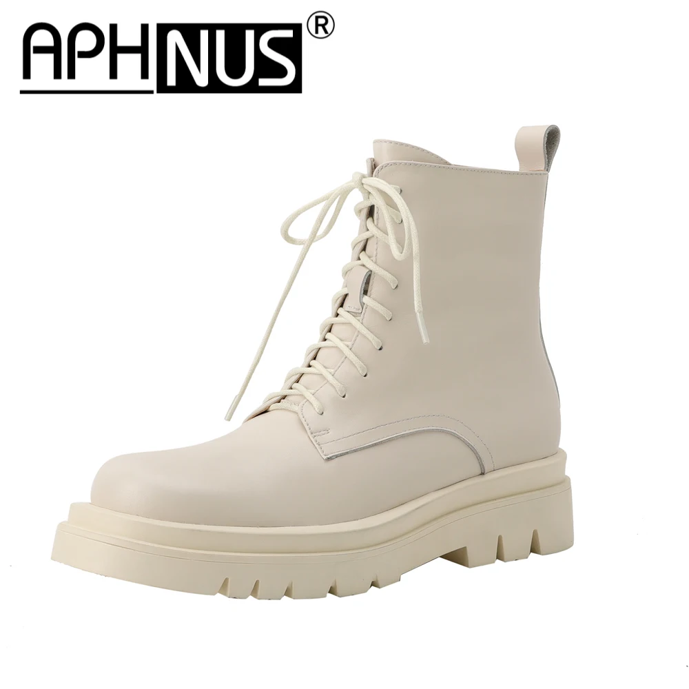 

APHNUS Womens Boots Short Ankle Booties Low Mid Heels Pumps Woman 2023 Shoes For Women New Boot