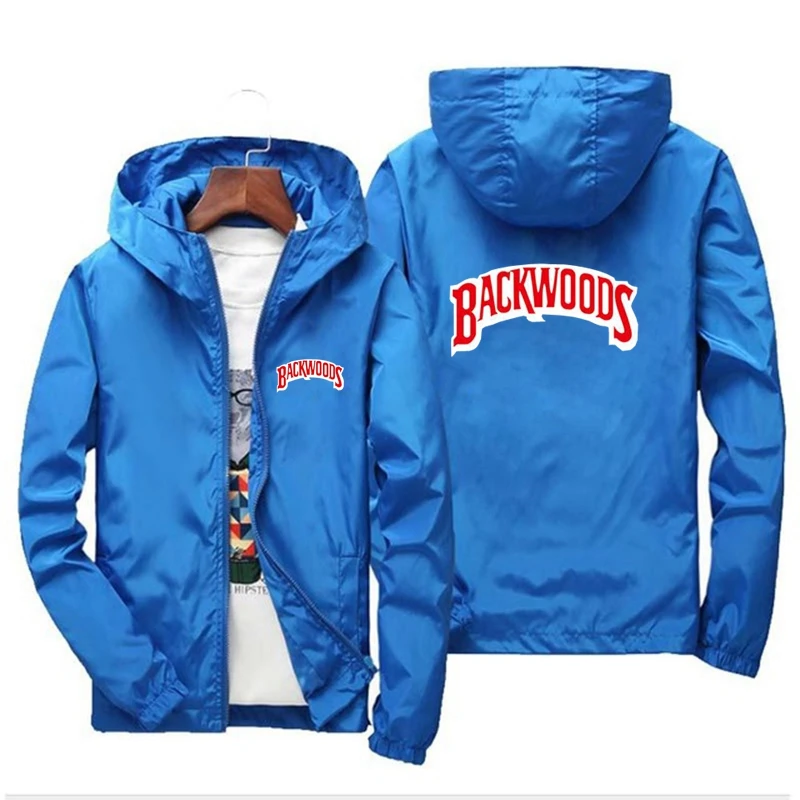 2024 BACKWOODS Printed Spring/Summer Men's Zipper Hoodie Slim Coat Clothing Men's Windproof Casual Street Jacket 7XL