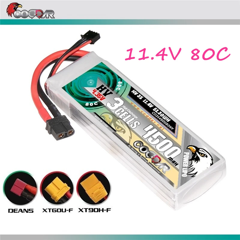 

CODDAR 4500mAh 3S 80C 11.4V Lipo Battery For FPV Freestyle Drone Model Aircraft Ducted Fixed Wing 11.4V Lithium Battery