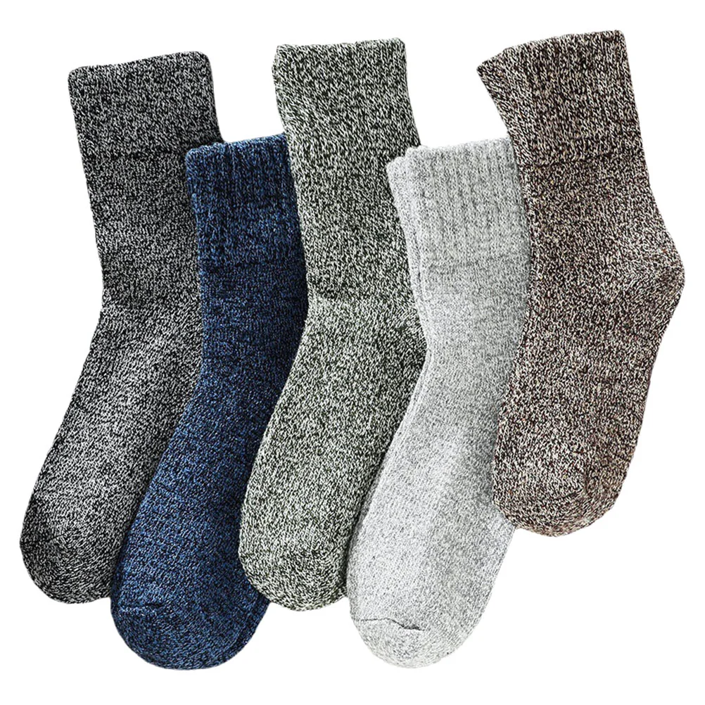 

5 Pairs Thermal Stockings Warm Socks Winter Men Men’s Keep High Ankle Polyester Man