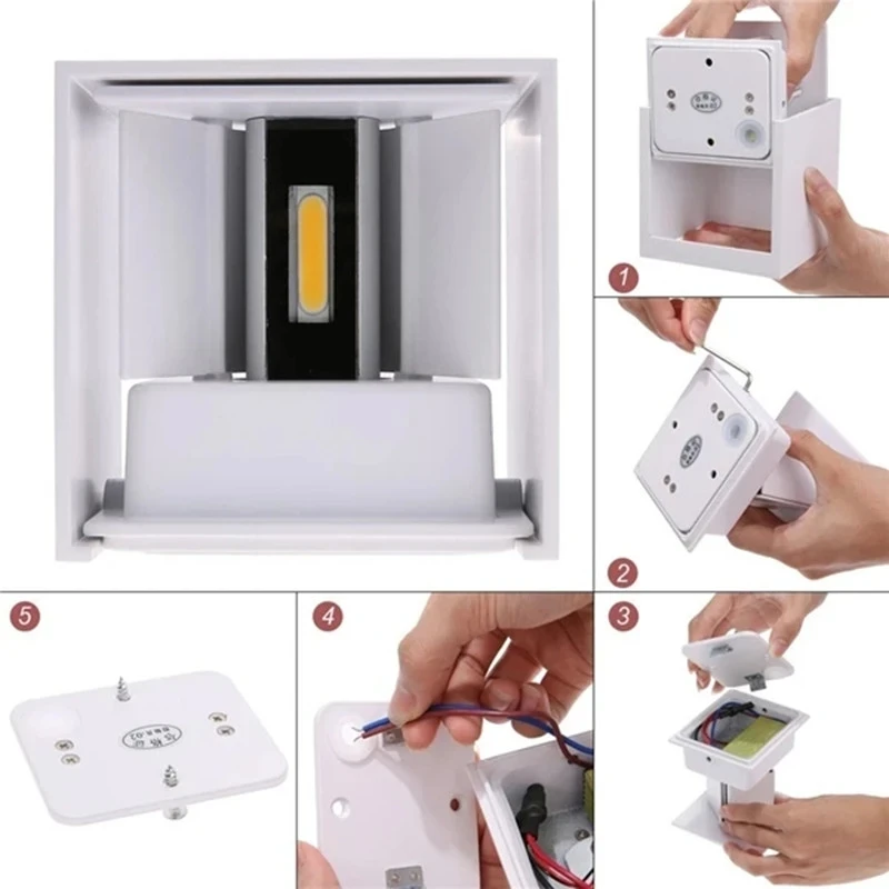 IP65 Waterproof 6W 12W indoor outdoor Led Wall Lamp modern Aluminum Adjustable Surface Mounted Cube Led Garden Porch Light led wall lamp wall light