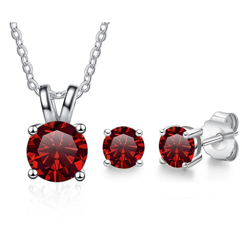 Joycejelly Klassisches 925 Sterling Silber Schmuckset mit 1ct Echtem Moissanit-Stein Hochzeit Ohrringe Halskette für Damen Braut – Detail 12