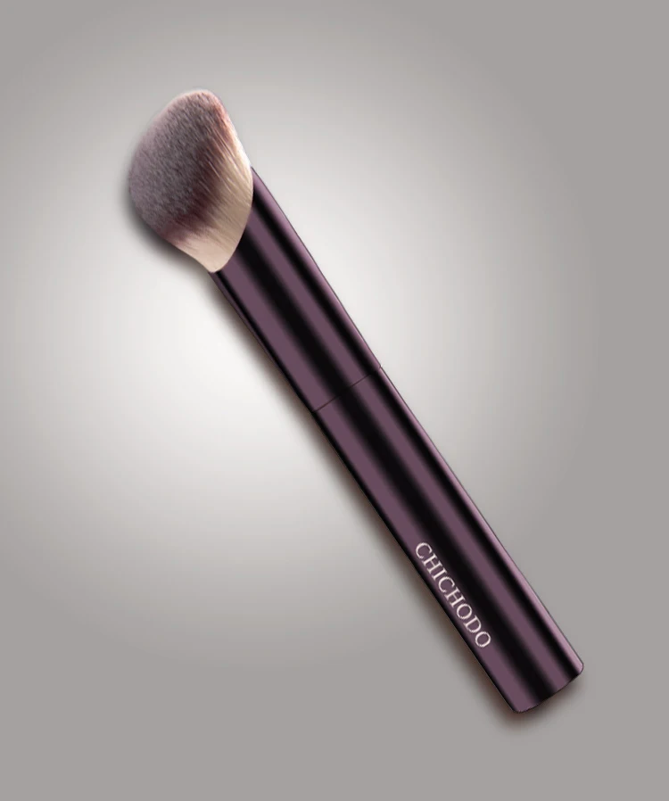 Pennello per fondotinta makeup con manico in alluminio viola_voghion.com