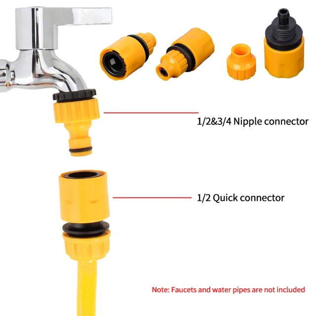 6 db Abs Kert Gyors Tömlőcsatlakozó 1/2 ”Vége Kettős Hím Ízületi Adapter A Tömlőcső Csőcső Vízpisztoly Permetező Fúvóka - Image 4