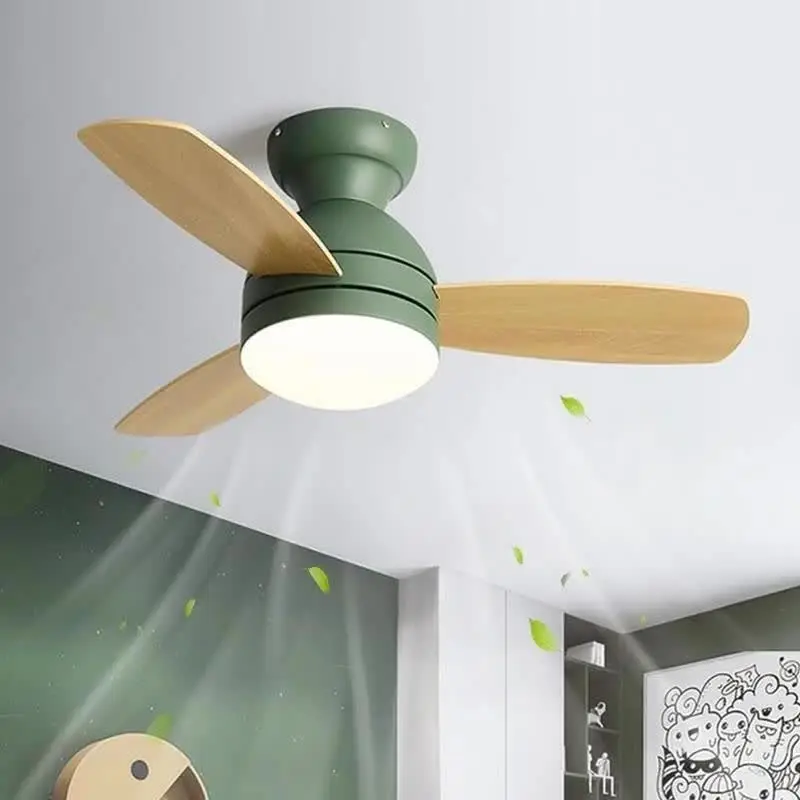 

Smart Fan Light Ceiling Macarons 36 42 Inch Ceiling Fan Light Remote Control Children's Bedroom Restaurant Nordic Fans Lights