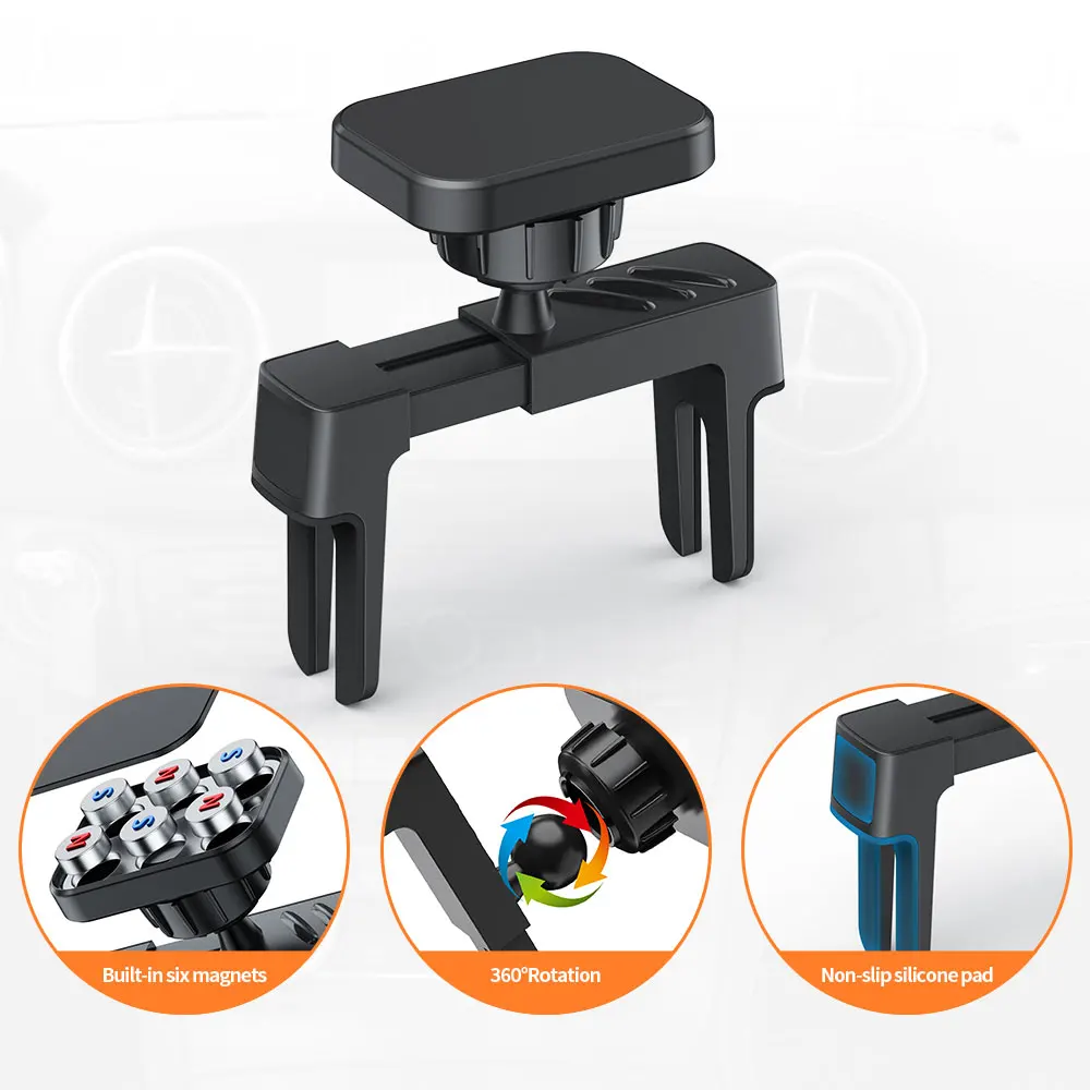 Magnetic Car Phone Holder for Round Air Vent Car Phone Mount Universal 360° Rotation Strong Magnets Cell Phone Holder for Iphone