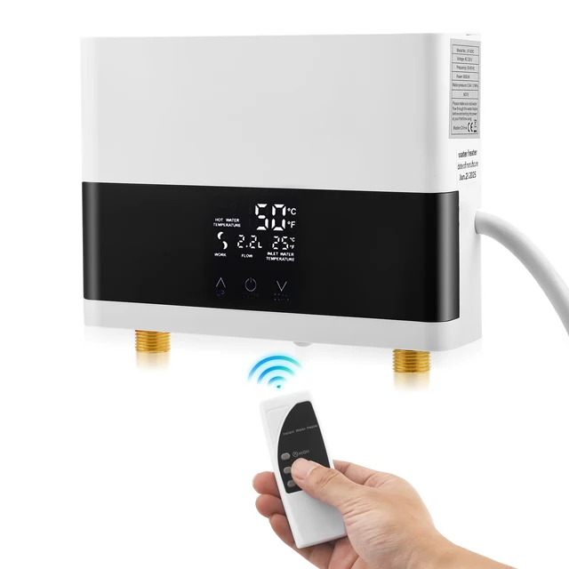 Mini chauffe-eau instantané, chauffe-eau électrique sans réservoir, petit avec affichage de la température LED 1