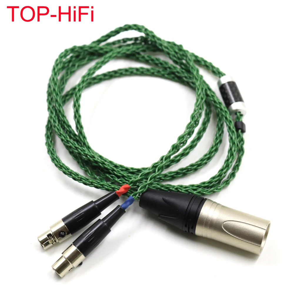 Cavo Hifi Placcato Argento Verde 4Pin Xlr Bilanciato Cuffia Auricolare Aggiornamento Cavo Per Audeze Lcd-3 Lcd3 Lcd-2 Lcd2 Lcd-4
