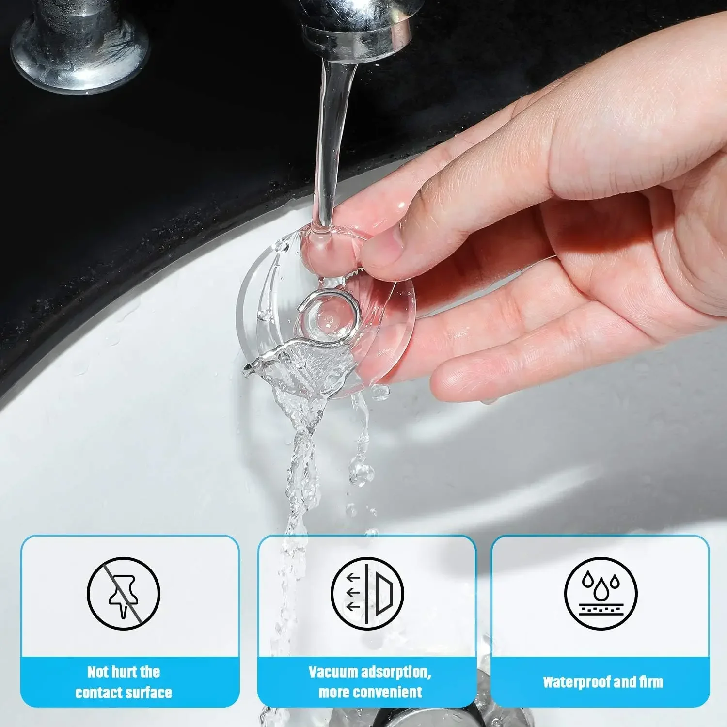 Transparent Suction Cup Hooks for Versatile Use - Kitchen, Bathroom, and Glass Walls - Set of 5/10