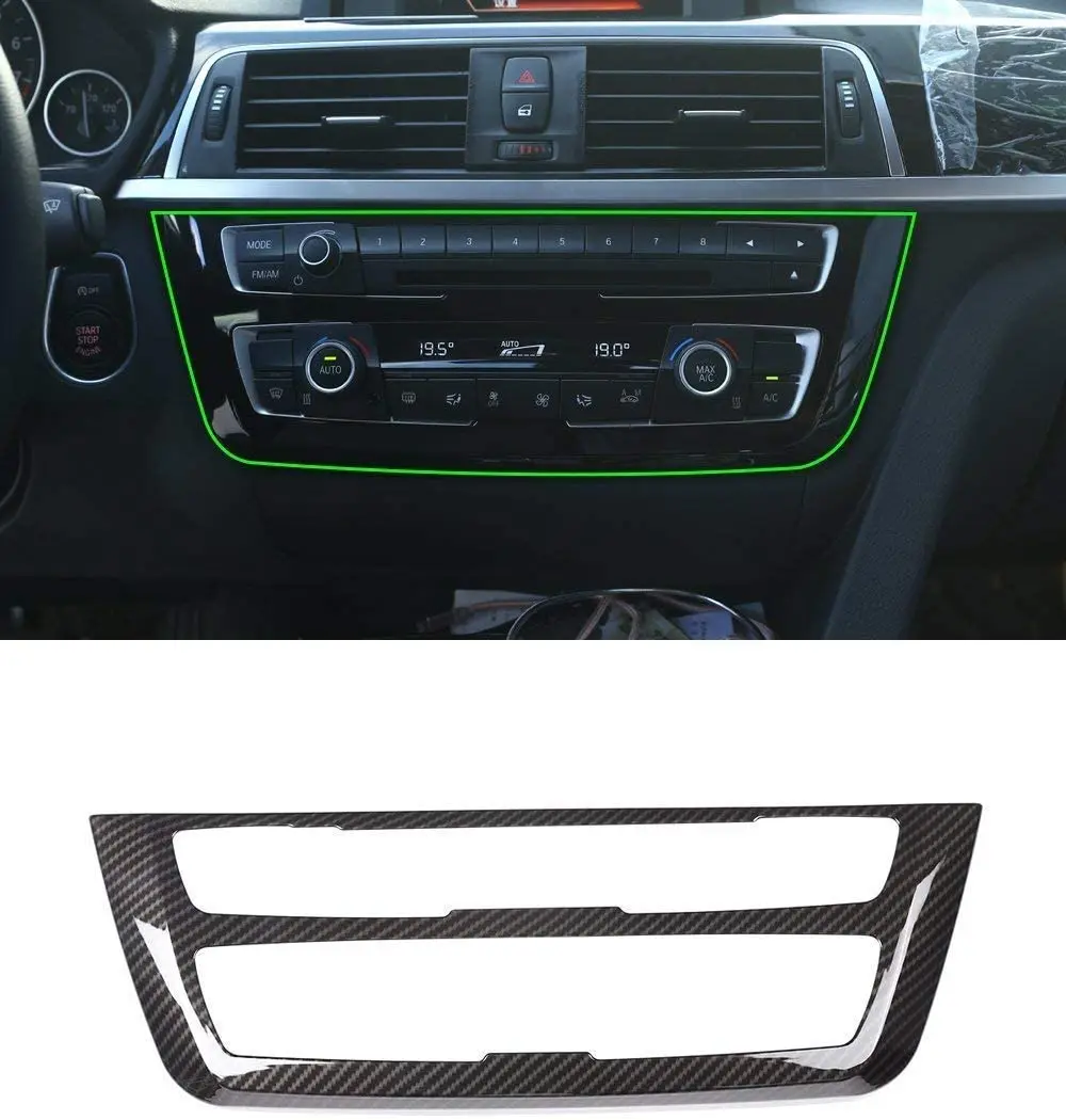 

Carbon Fiber Style ABS Plastic Center Decoration Frame Trim For BMW 3 4 Series GT F30 F32 F34 2014-2018