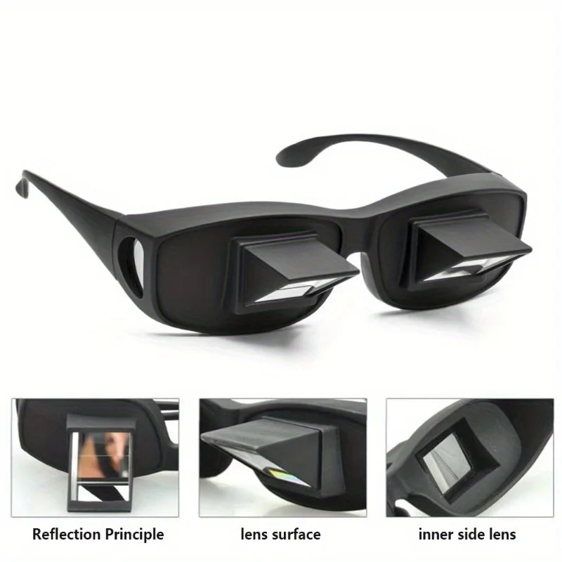 90Adjustable Angle Lazy Glasses Double Refraction Horizontal Glasses Comfortable Lying Glasses with Full FramePCFramework