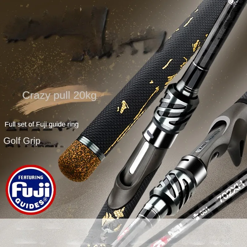 

XWL Fuji Parts Carbon Fishing Rod for Big Game 2.1m2.28m2.4m2.7m XH Power Baitcasting Spinning Rod 2 Sections Lure Weight 8-30g