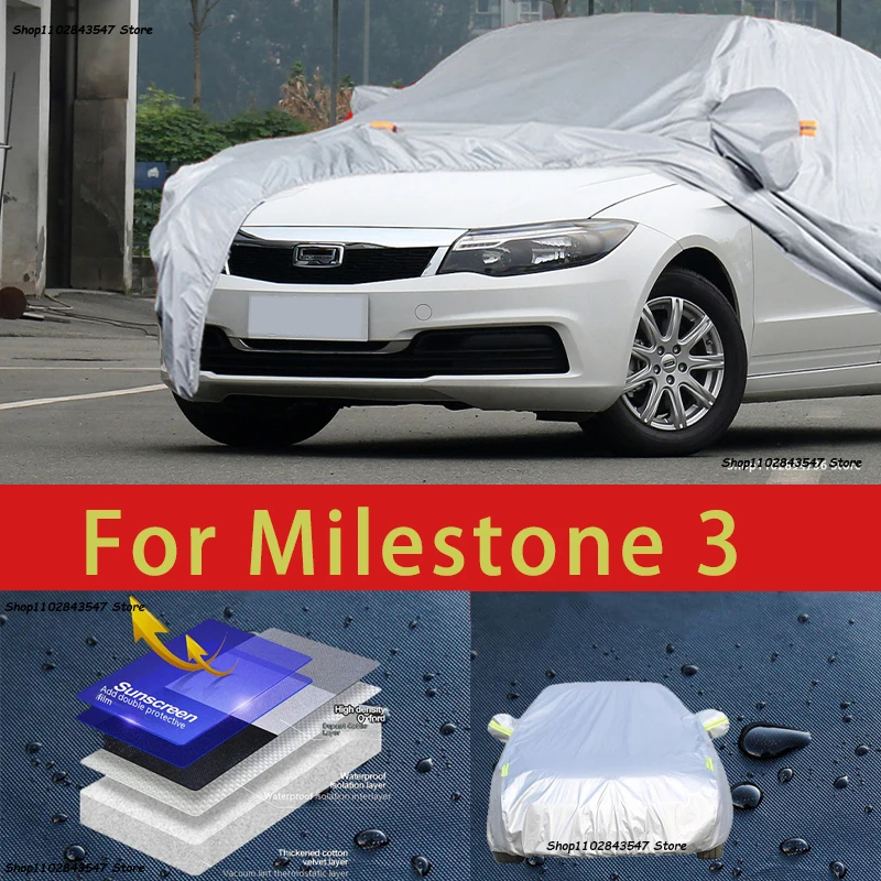 

For Milestone 3 Outdoor Protection Full Car Covers Snow Cover Sunshade Waterproof Dustproof Exterior Car accessories