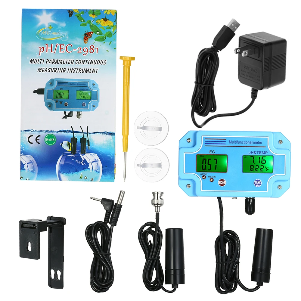 3 in 1 Water Quality Tester pH/EC/TEMP Meter Water Detector Digital LCD Tri-Meter Water Quality Monitor Multiparameter PH Tester magnetic tape measure