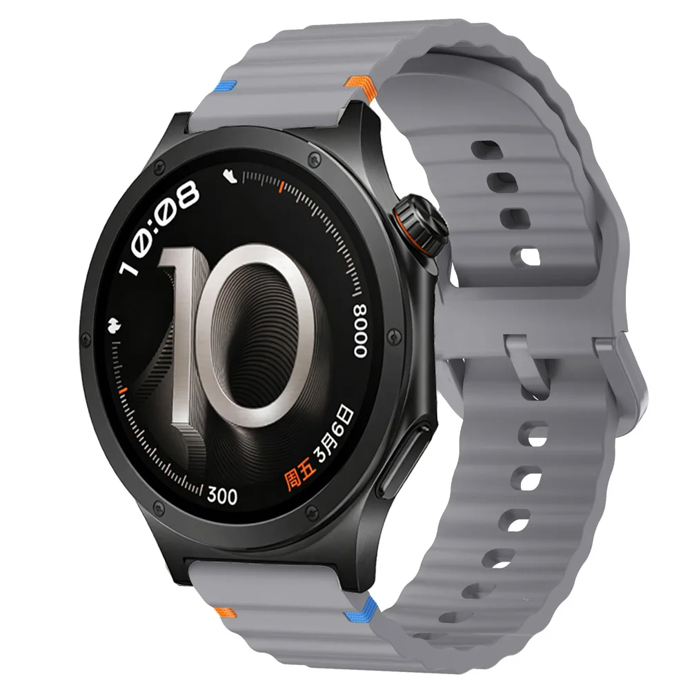 Fashionable Wave Silicone Strap - 18/20/22mm, Comfortable and Stylish Band for Smartwatches