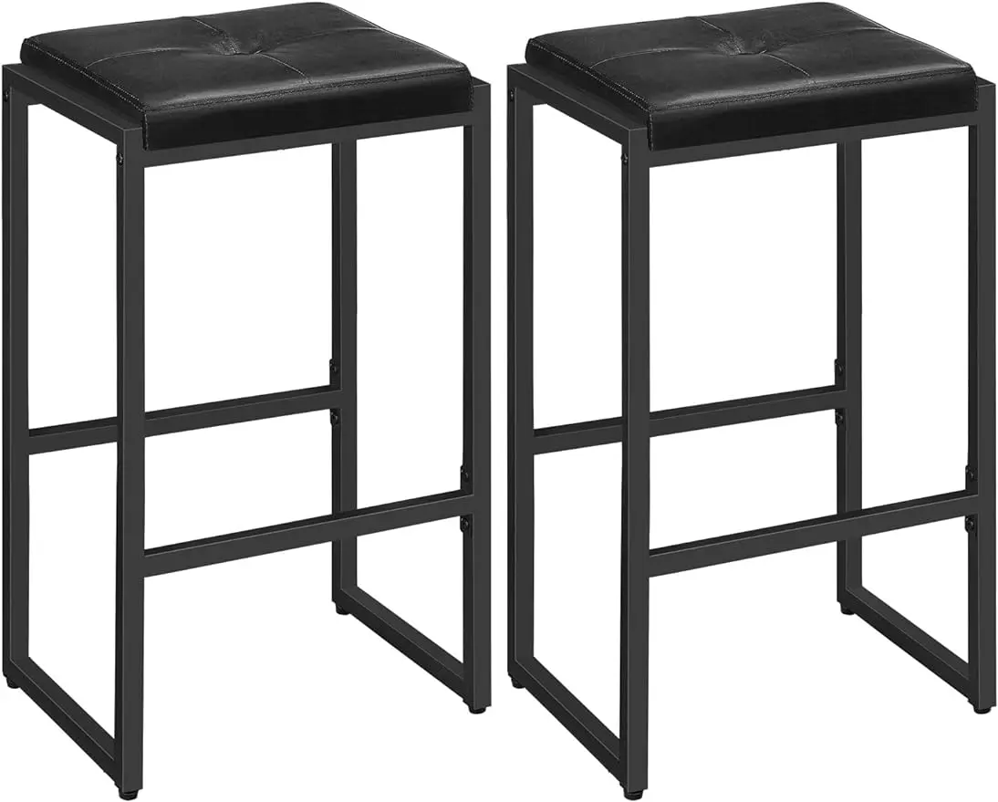 

Барные стулья, набор из 2 барных стульев, 26 дюймов, стулья для завтрака с внутренней обивкой, барные стулья для кухни