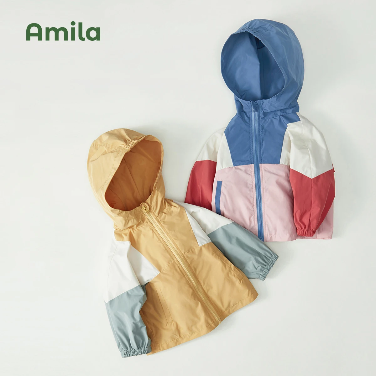 Amila Baby Jacket Spring Patchwork Casual Hooded Outwear Infant Toddler Girls Boys Children Clothes baby jacket