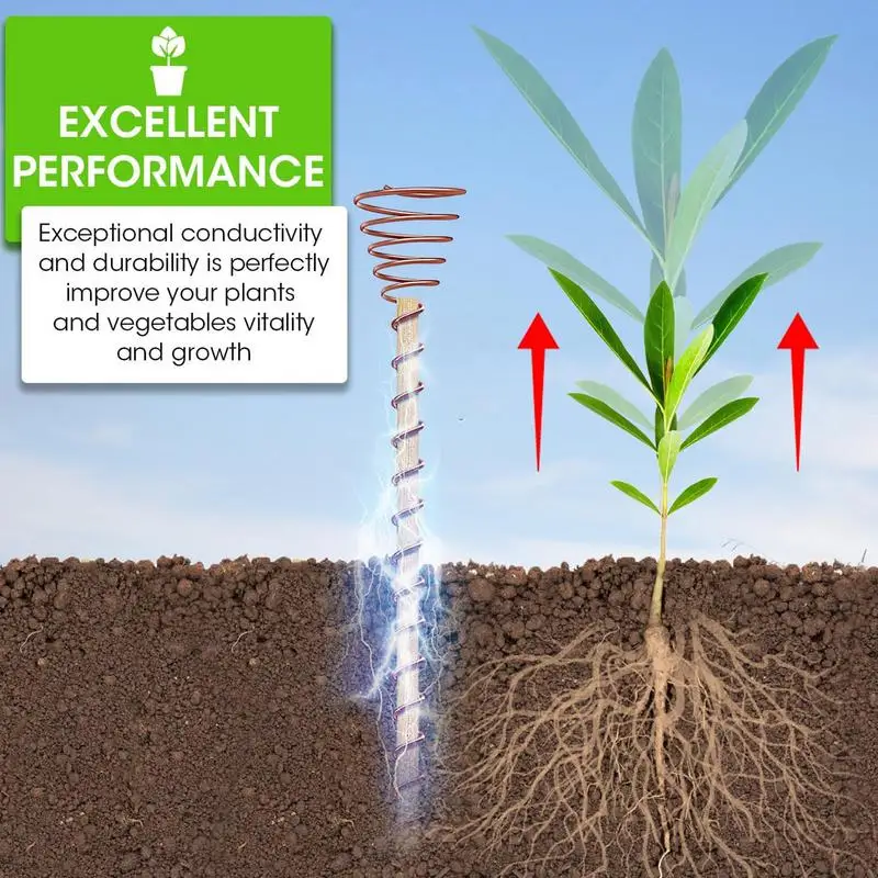 Plant Stakes 6PCS 12Inch Plant Stakes Copper Adjustable Garden Plant Support Sticks Electroculture Copper Gardening Antenna Floral Stakes