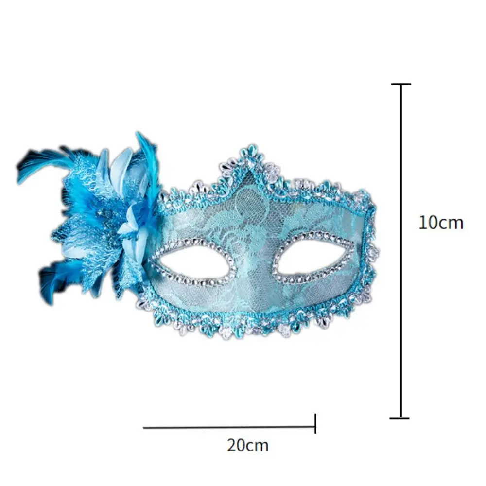 Fashion Side Flower Masquerade Mask Half Face Feather Eye Mask Sexy Lace Mardi Gras Mask Venetian Party