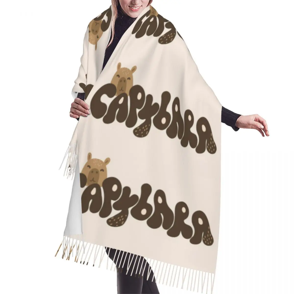 

Custom Printed Capybara Cute Popular Animals Scarf Women Men Winter Warm Scarves Fashion Versatile Female Shawl Wrap