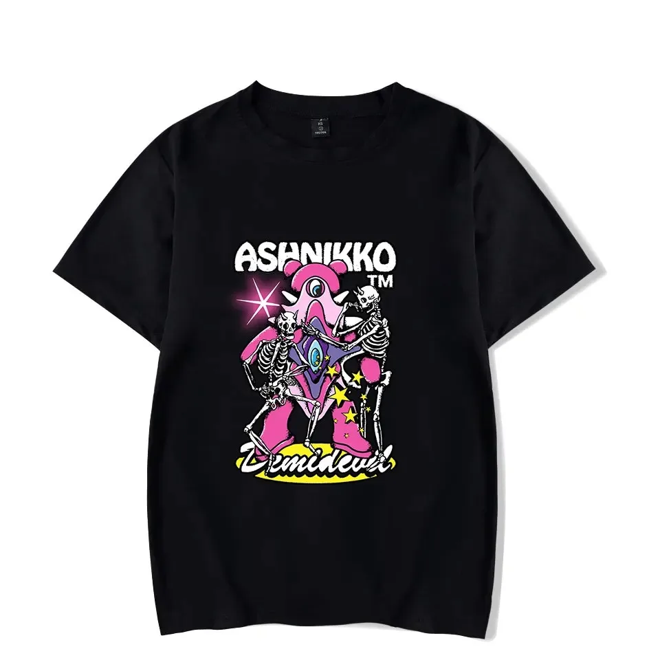 

Ashnikko-Short Sleeve Unisex Casual T-shirt, Popular Graphic Print Face, Fashionable T-shirt with Neck, Popular Merch, Skeleton,