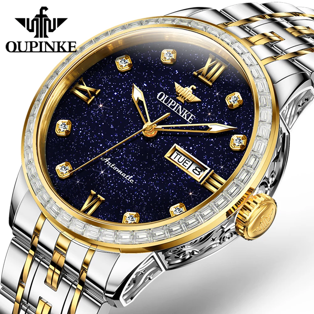 

OUPINKE Starry Sky Series Men's Watches Mechanical Automatic Watch for Men Top Brand Luxury Sapphire Stainless Steel waterproof